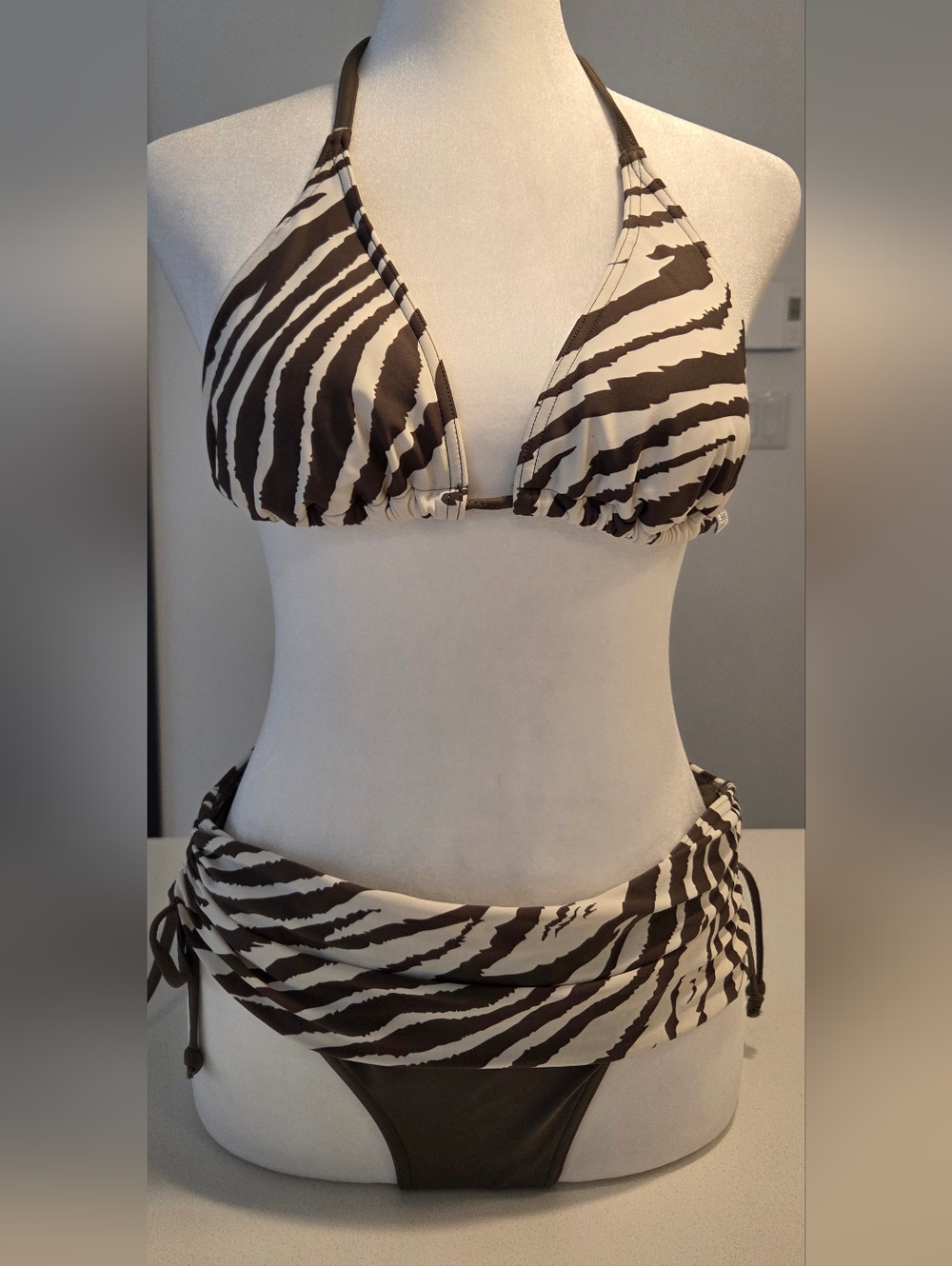 La Vie En Rose Aqua Brown Swimwear Top
